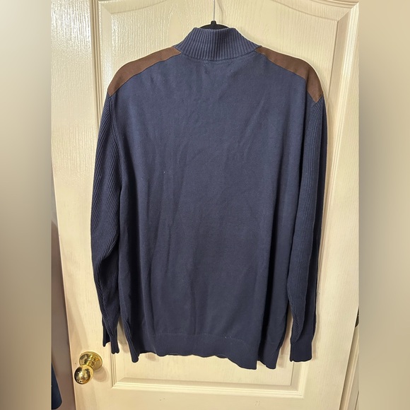 Roundtree & Yorke Men's Zip-Up Sweater in Blue and Brown NWT - Picture 3 of 4